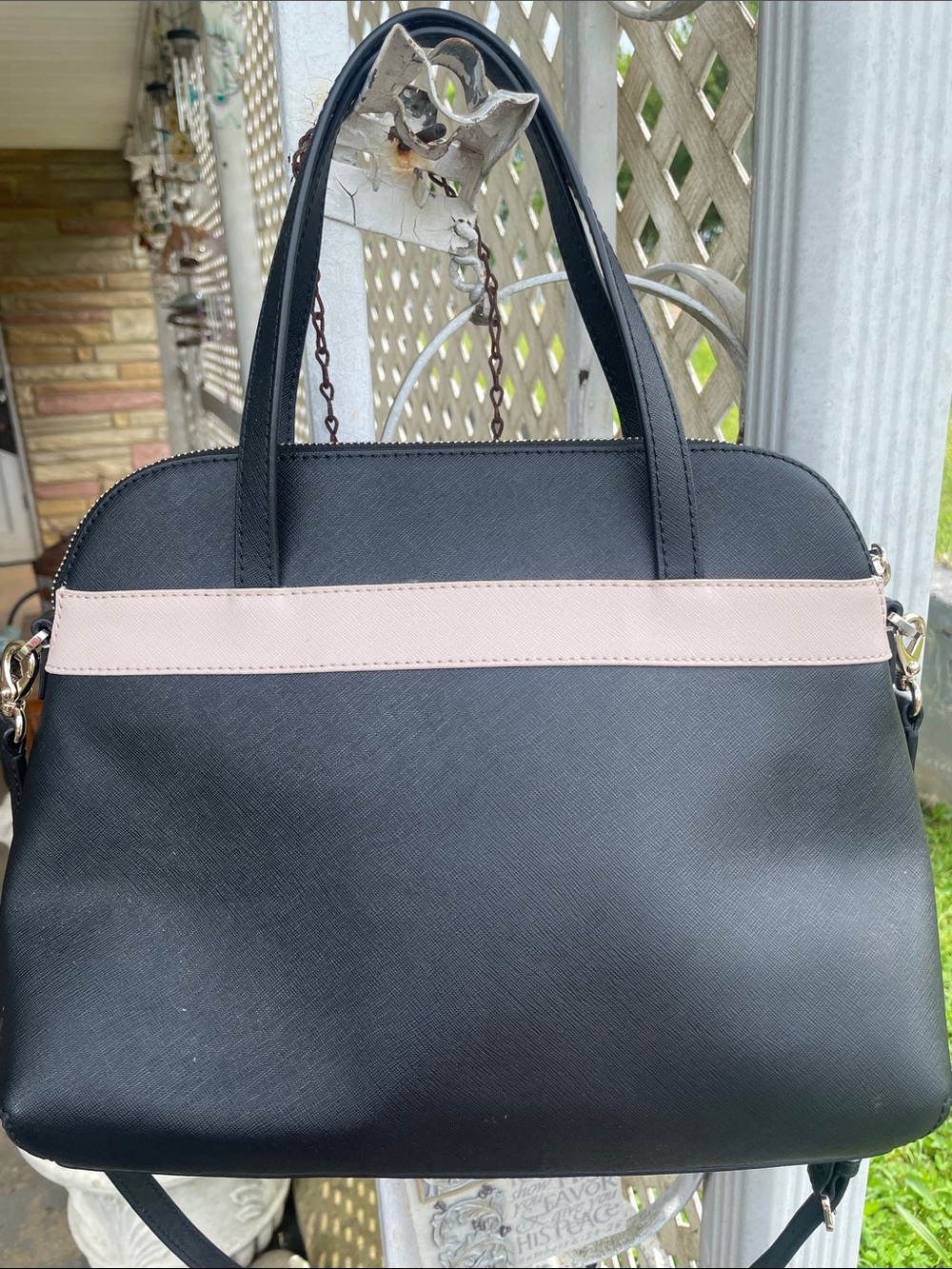 NWOT Kate Spade Black and Blush Bow Satchel with Detachable Strap - Picture 4 of 7
